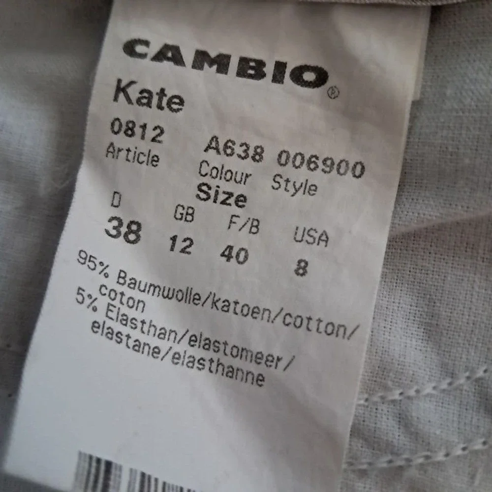 Cambio 8 Kate Sage Green Bandless Flare Leg Jeans Mid Rise Stretch Retro 70s